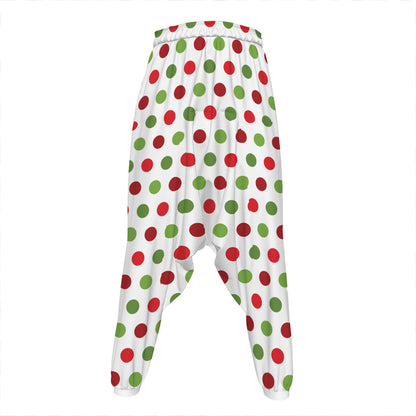 Merry Christmas Polka Dot Pattern Print Hammer Pants