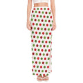 Merry Christmas Polka Dot Pattern Print High Slit Maxi Skirt