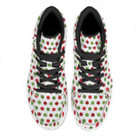 Merry Christmas Polka Dot Pattern Print High Top Leather Sneakers