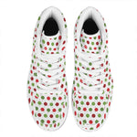Merry Christmas Polka Dot Pattern Print High Top Leather Sneakers