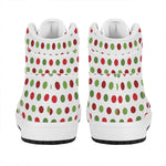 Merry Christmas Polka Dot Pattern Print High Top Leather Sneakers