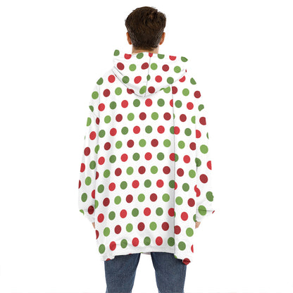 Merry Christmas Polka Dot Pattern Print Hoodie Blanket