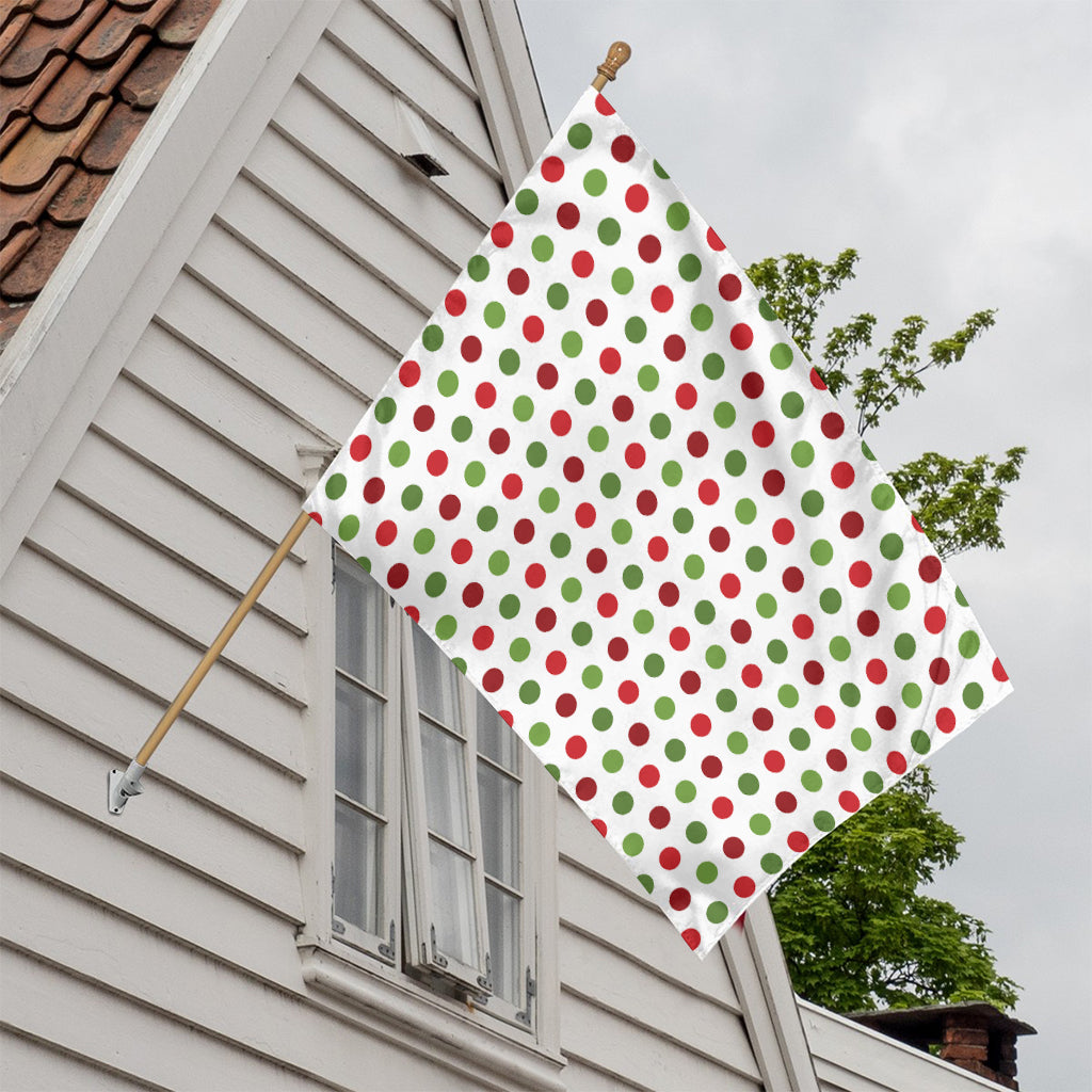 Merry Christmas Polka Dot Pattern Print House Flag