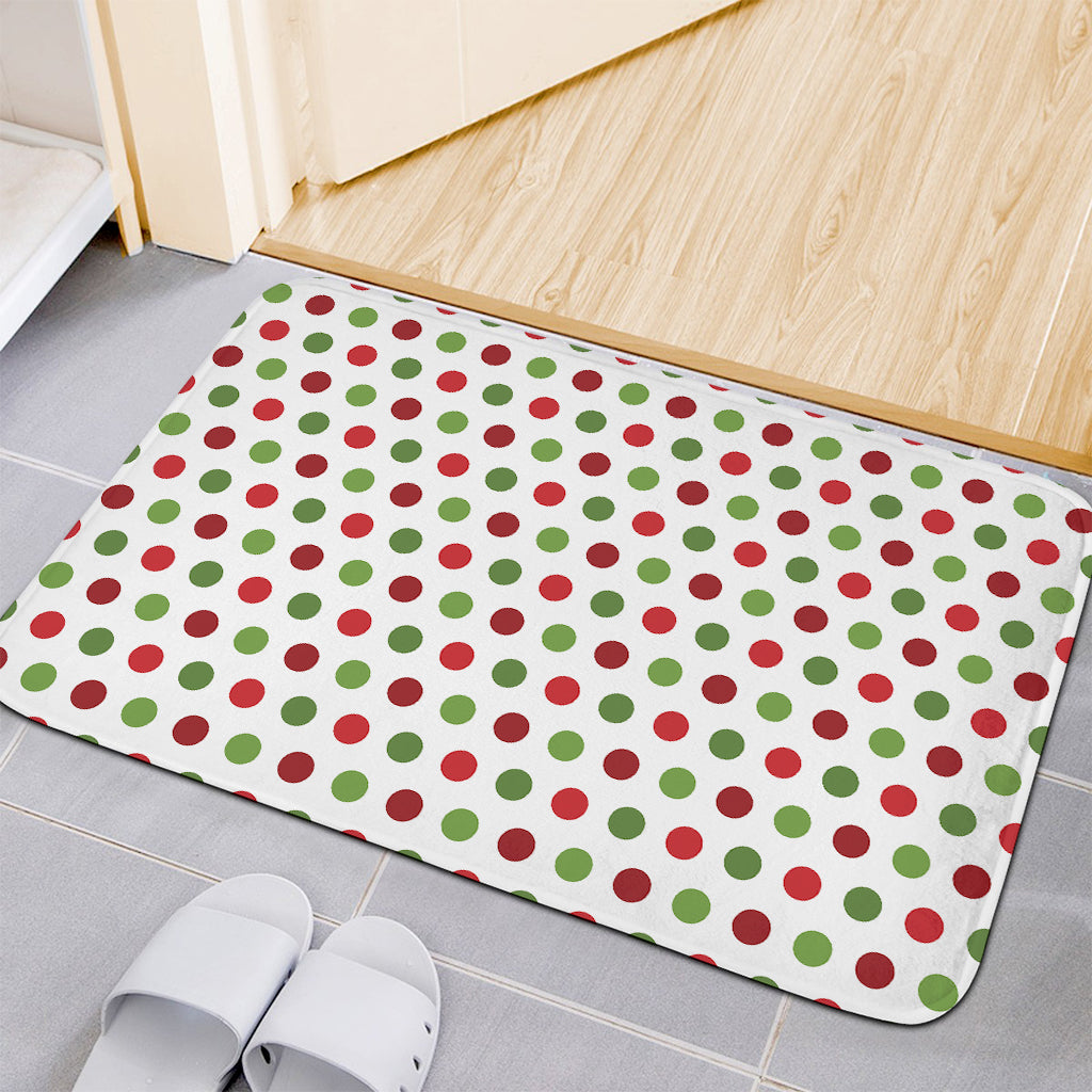 Merry Christmas Polka Dot Pattern Print Indoor Door Mat