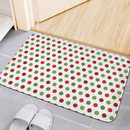 Merry Christmas Polka Dot Pattern Print Indoor Door Mat