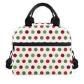 Merry Christmas Polka Dot Pattern Print Insulated Lunch Bag