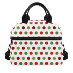 Merry Christmas Polka Dot Pattern Print Insulated Lunch Bag