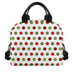 Merry Christmas Polka Dot Pattern Print Insulated Lunch Bag