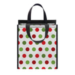Merry Christmas Polka Dot Pattern Print Insulated Lunch Tote
