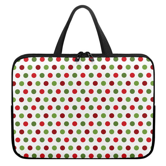 Merry Christmas Polka Dot Pattern Print Laptop Sleeve With Handle