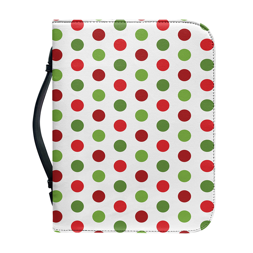 Merry Christmas Polka Dot Pattern Print Leather Bible Cover