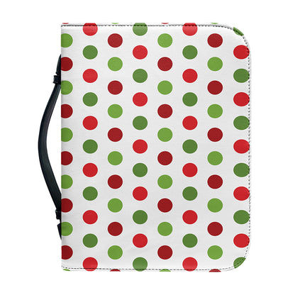 Merry Christmas Polka Dot Pattern Print Leather Bible Cover