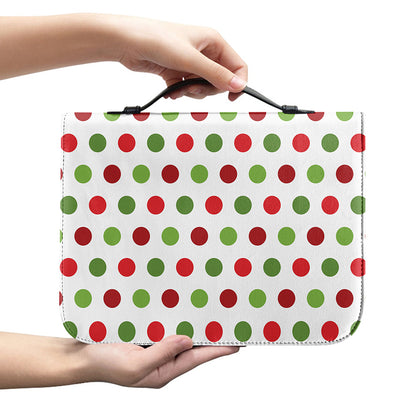 Merry Christmas Polka Dot Pattern Print Leather Bible Cover