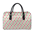 Merry Christmas Polka Dot Pattern Print Leather Duffel Bag