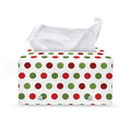 Merry Christmas Polka Dot Pattern Print Leather Tissue Box Cover