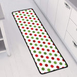 Merry Christmas Polka Dot Pattern Print Long Kitchen Mat