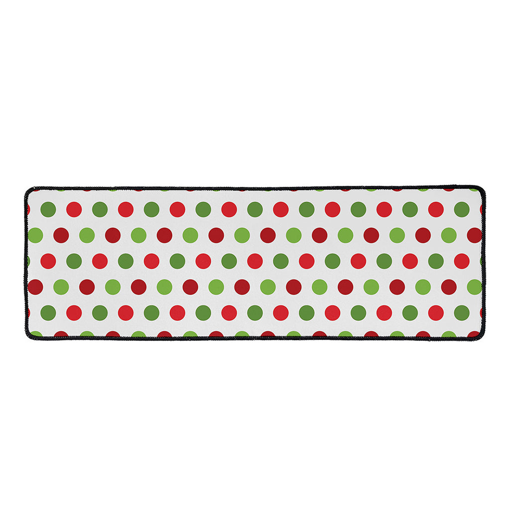 Merry Christmas Polka Dot Pattern Print Long Kitchen Mat