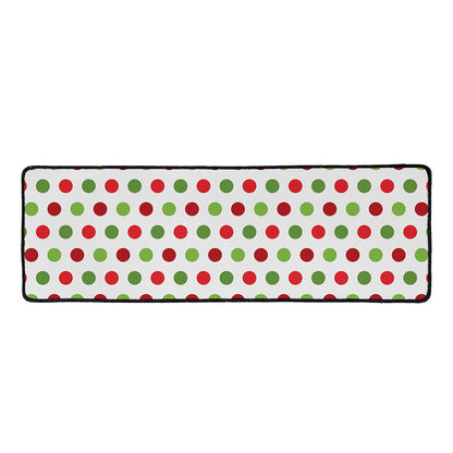 Merry Christmas Polka Dot Pattern Print Long Kitchen Mat