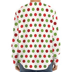 Merry Christmas Polka Dot Pattern Print Long Sleeve Baseball Jersey