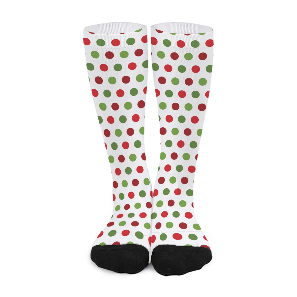 Merry Christmas Polka Dot Pattern Print Long Socks
