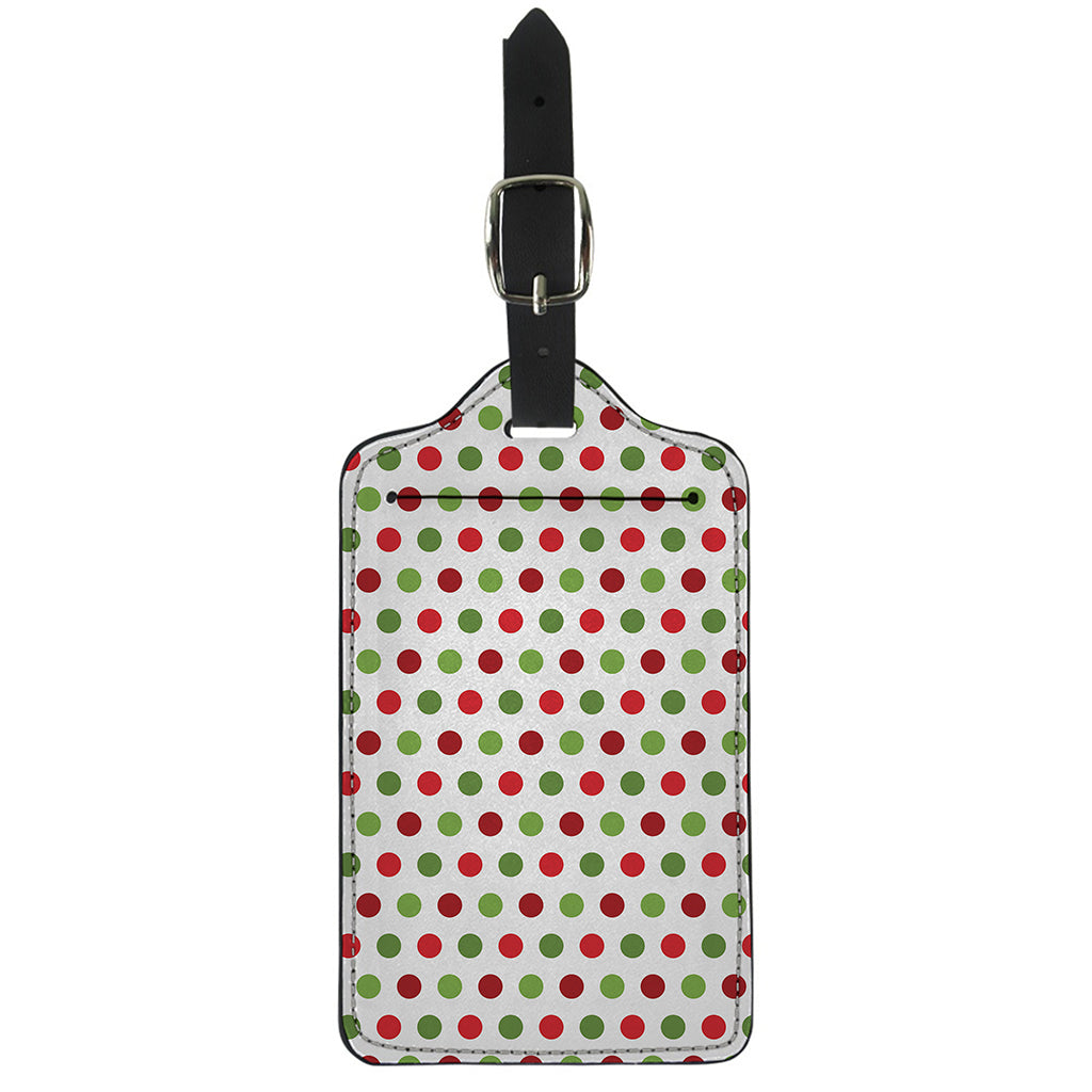 Merry Christmas Polka Dot Pattern Print Luggage Tag