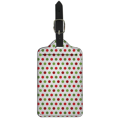 Merry Christmas Polka Dot Pattern Print Luggage Tag