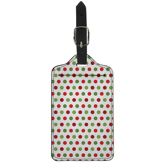 Merry Christmas Polka Dot Pattern Print Luggage Tag