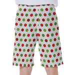 Merry Christmas Polka Dot Pattern Print Men's Beach Shorts