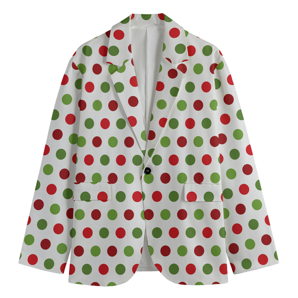 Merry Christmas Polka Dot Pattern Print Men's Blazer