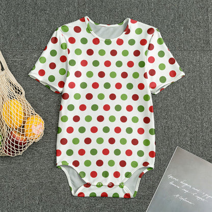 Merry Christmas Polka Dot Pattern Print Men's Bodysuit