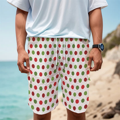 Merry Christmas Polka Dot Pattern Print Men's Cargo Shorts