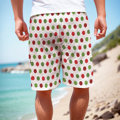 Merry Christmas Polka Dot Pattern Print Men's Cargo Shorts