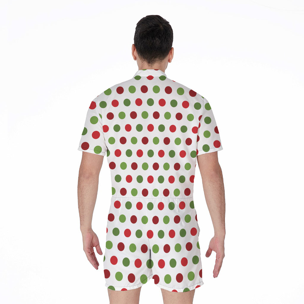 Merry Christmas Polka Dot Pattern Print Men's Rompers