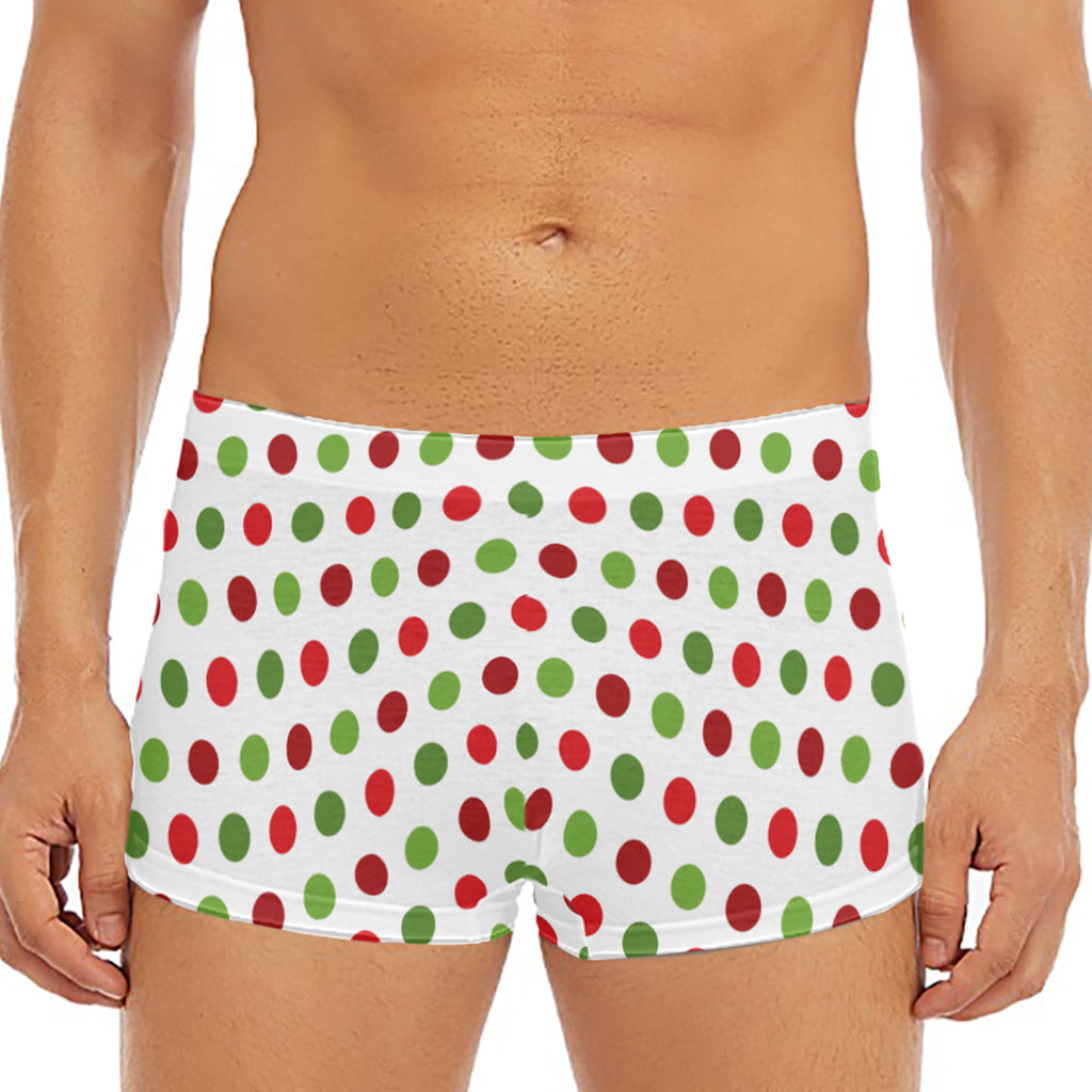 Merry Christmas Polka Dot Pattern Print Men's Short Boxer Briefs