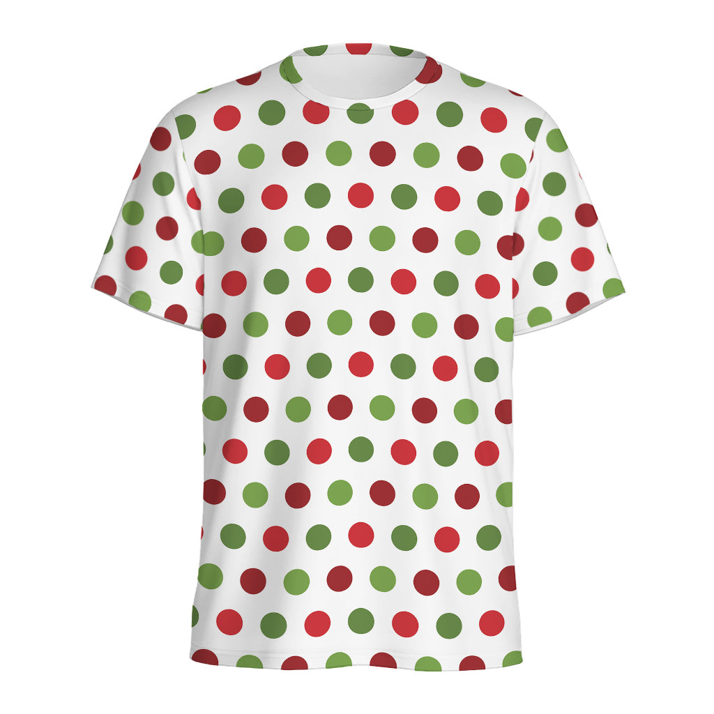 Merry Christmas Polka Dot Pattern Print Men's Sports T-Shirt
