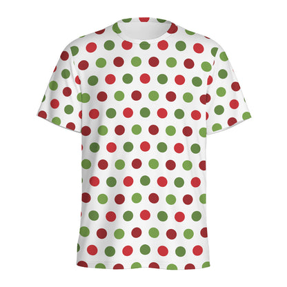 Merry Christmas Polka Dot Pattern Print Men's Sports T-Shirt
