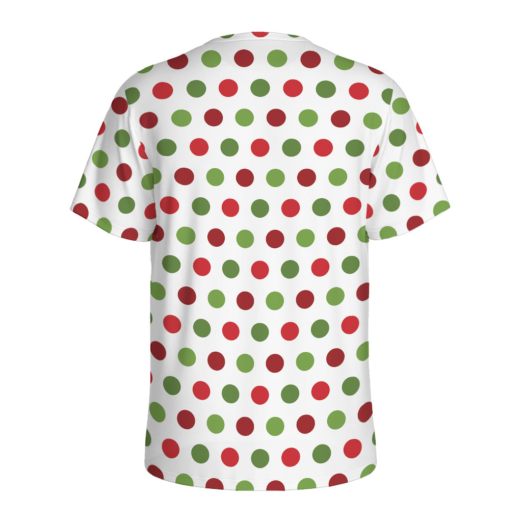 Merry Christmas Polka Dot Pattern Print Men's Sports T-Shirt