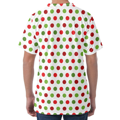 Merry Christmas Polka Dot Pattern Print Men's Velvet T-Shirt