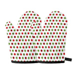 Merry Christmas Polka Dot Pattern Print Oven Mitts