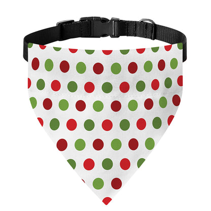Merry Christmas Polka Dot Pattern Print Over The Collar Dog Bandana