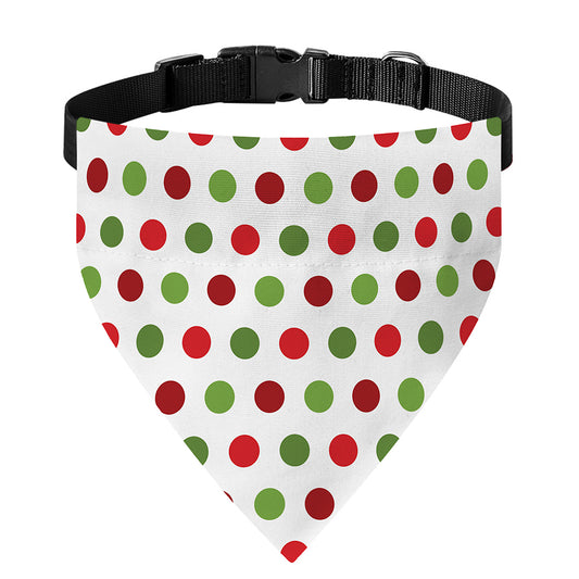 Merry Christmas Polka Dot Pattern Print Over The Collar Dog Bandana