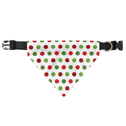 Merry Christmas Polka Dot Pattern Print Over The Collar Dog Bandana