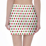 Merry Christmas Polka Dot Pattern Print Pencil Mini Skirt