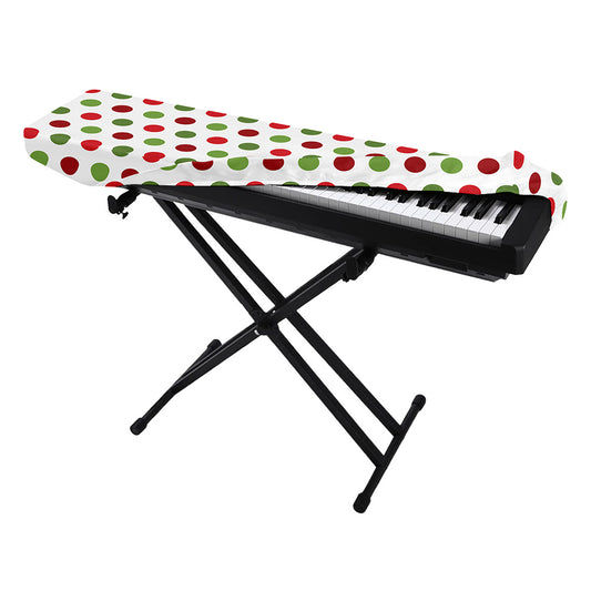 Merry Christmas Polka Dot Pattern Print Piano Keyboard Cover