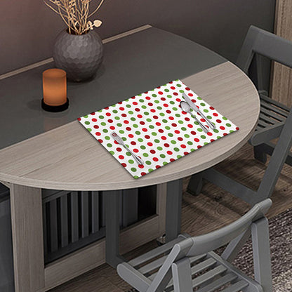 Merry Christmas Polka Dot Pattern Print Placemat