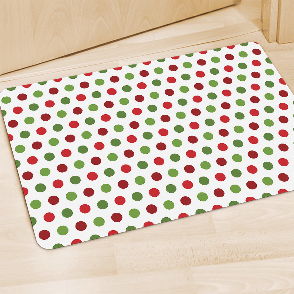Merry Christmas Polka Dot Pattern Print Polyester Doormat
