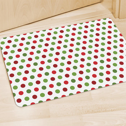 Merry Christmas Polka Dot Pattern Print Polyester Doormat