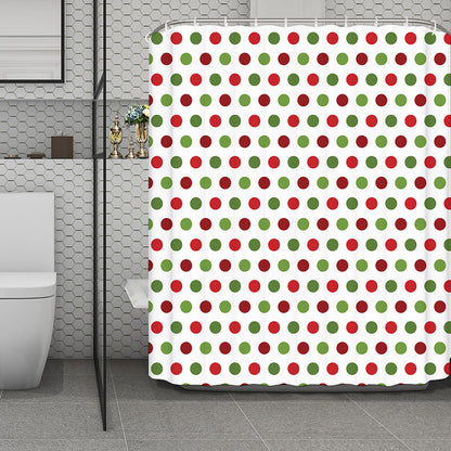 Merry Christmas Polka Dot Pattern Print Polyester Shower Curtain
