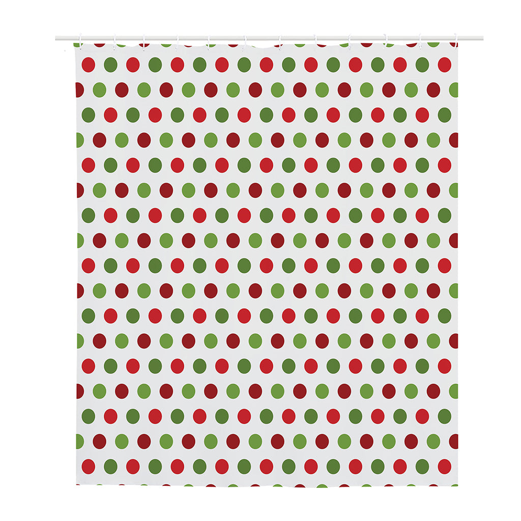 Merry Christmas Polka Dot Pattern Print Polyester Shower Curtain
