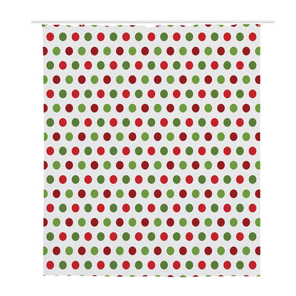 Merry Christmas Polka Dot Pattern Print Polyester Shower Curtain